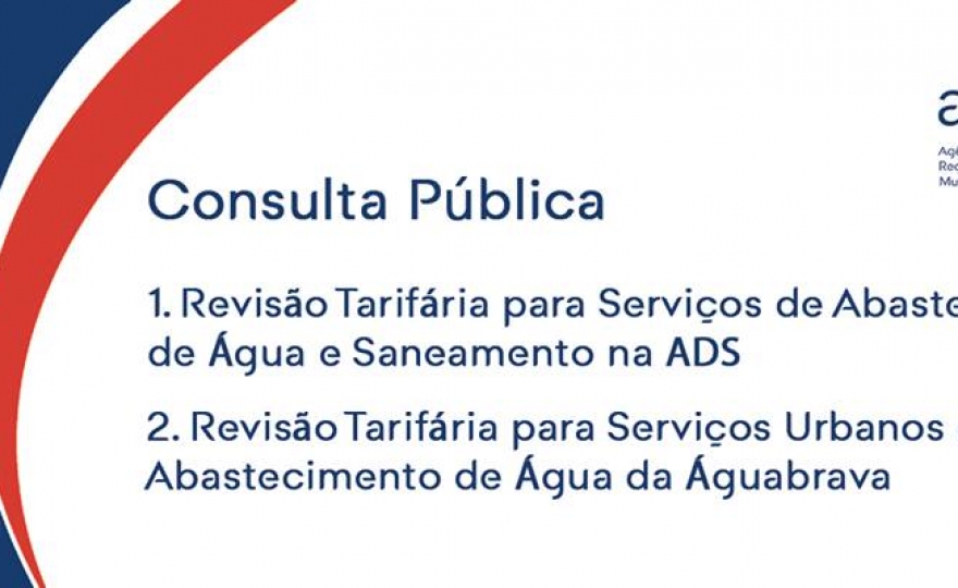 Revisão Tarifária para AGUABRAVA e ADS - Envio de contribuições até 13 de setembro de 2019 para: 'consulta-revisaotarifaria@arme.cv'